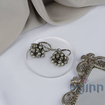 Dajinn Mawra Silver Oxidised Ghungroo Ring