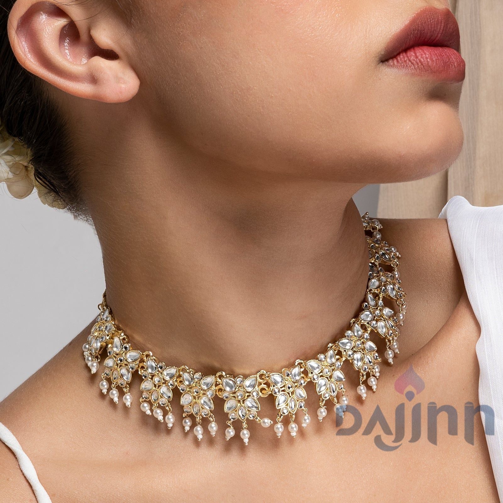 Dajinn Anuka Pearl and Polki Necklace