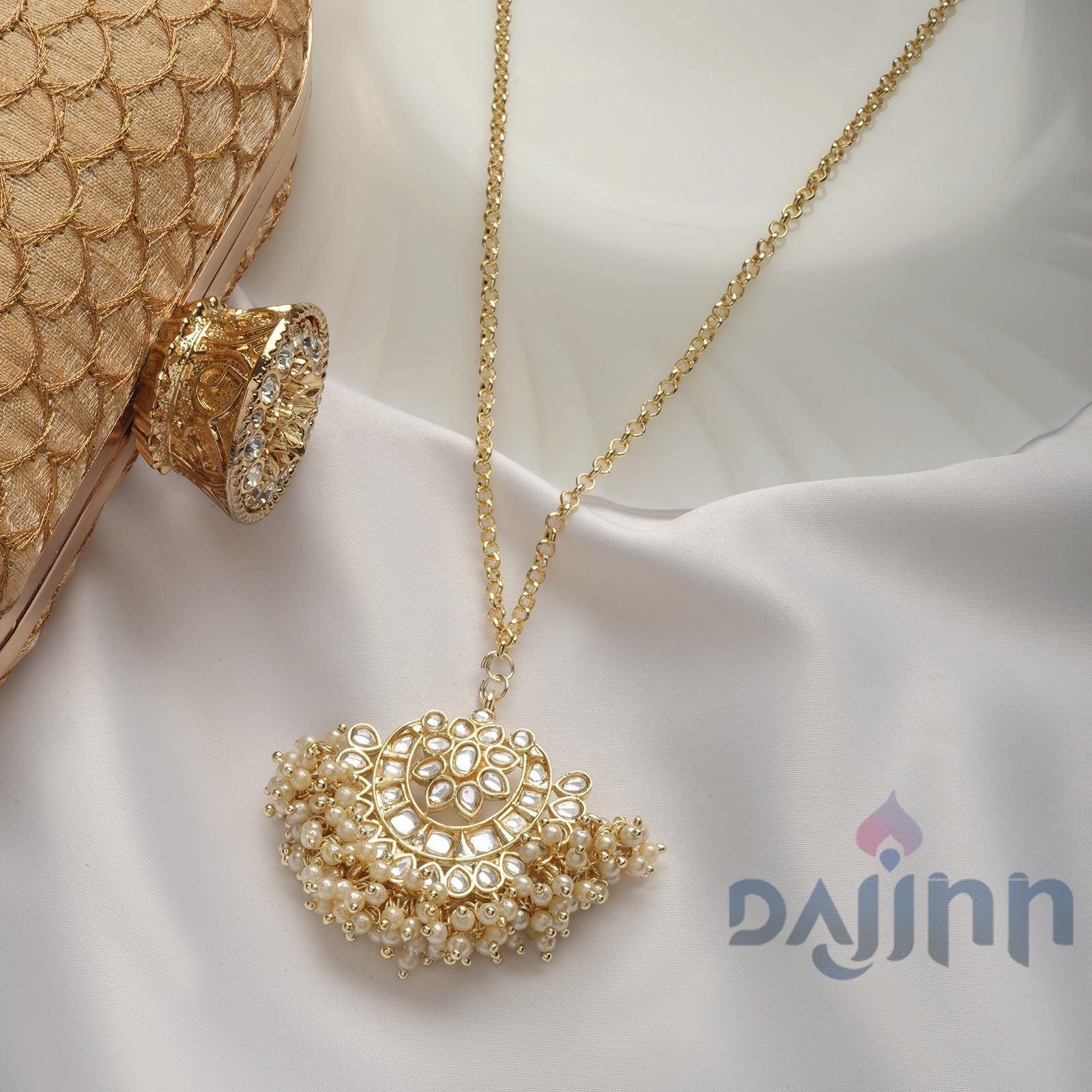 Dajinn Yadavi Pearl and Polki Necklace