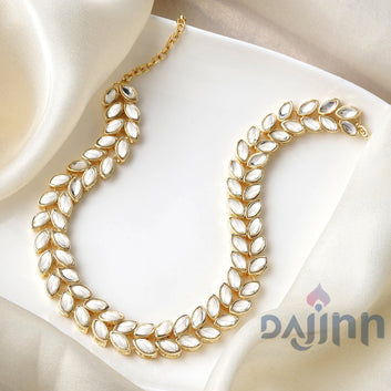 Dajinn Zareen Gold and kundan Princess Necklace