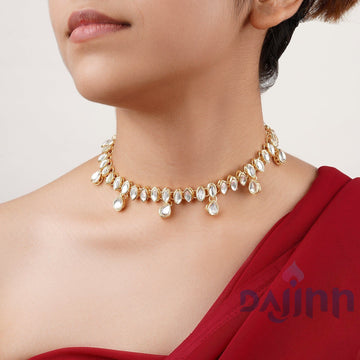 Dajinn Keerat Gold and Mirror Choker Necklace