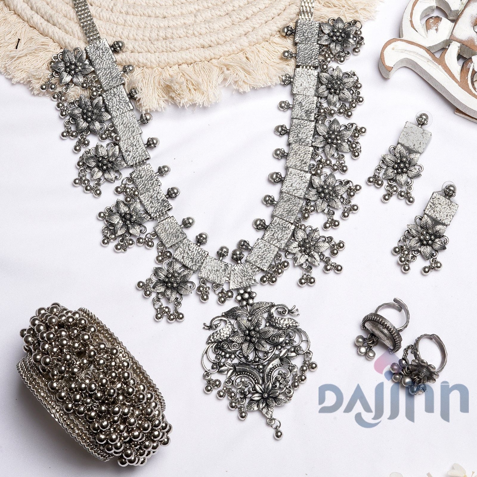 Dajinn Sapna Silver Oxidised Jewelry Gift Set