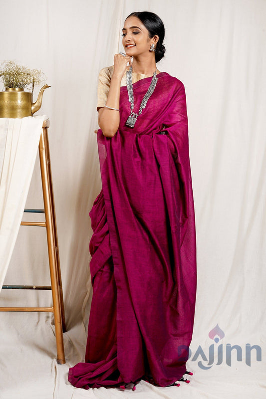 AYSR Boutique Boysenberry Mulmul Cotton Saree