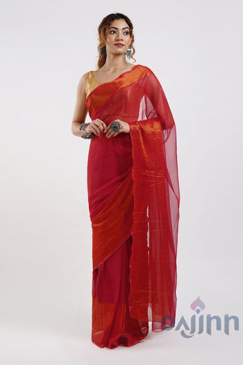 AYSR Boutique Sanah Pink Chiffon Ready to Drape Saree