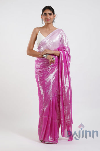 AYSR Boutique Kaalki Pink Shimmer Chiffon Saree