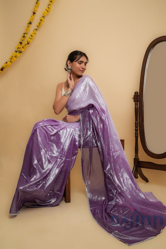 AYSR Boutique Kaalki Purple Shimmer Chiffon Saree