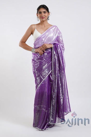 AYSR Boutique Kaalki Purple Shimmer Chiffon Saree