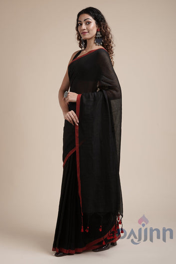 AYSR Boutique Kaira Black Mulmul Saree