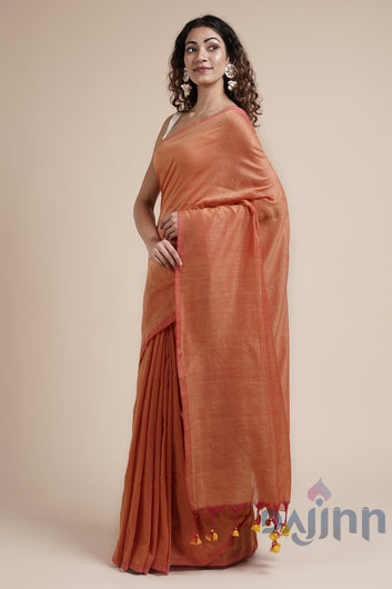 AYSR Boutique Kaira Peach Mulmul Saree