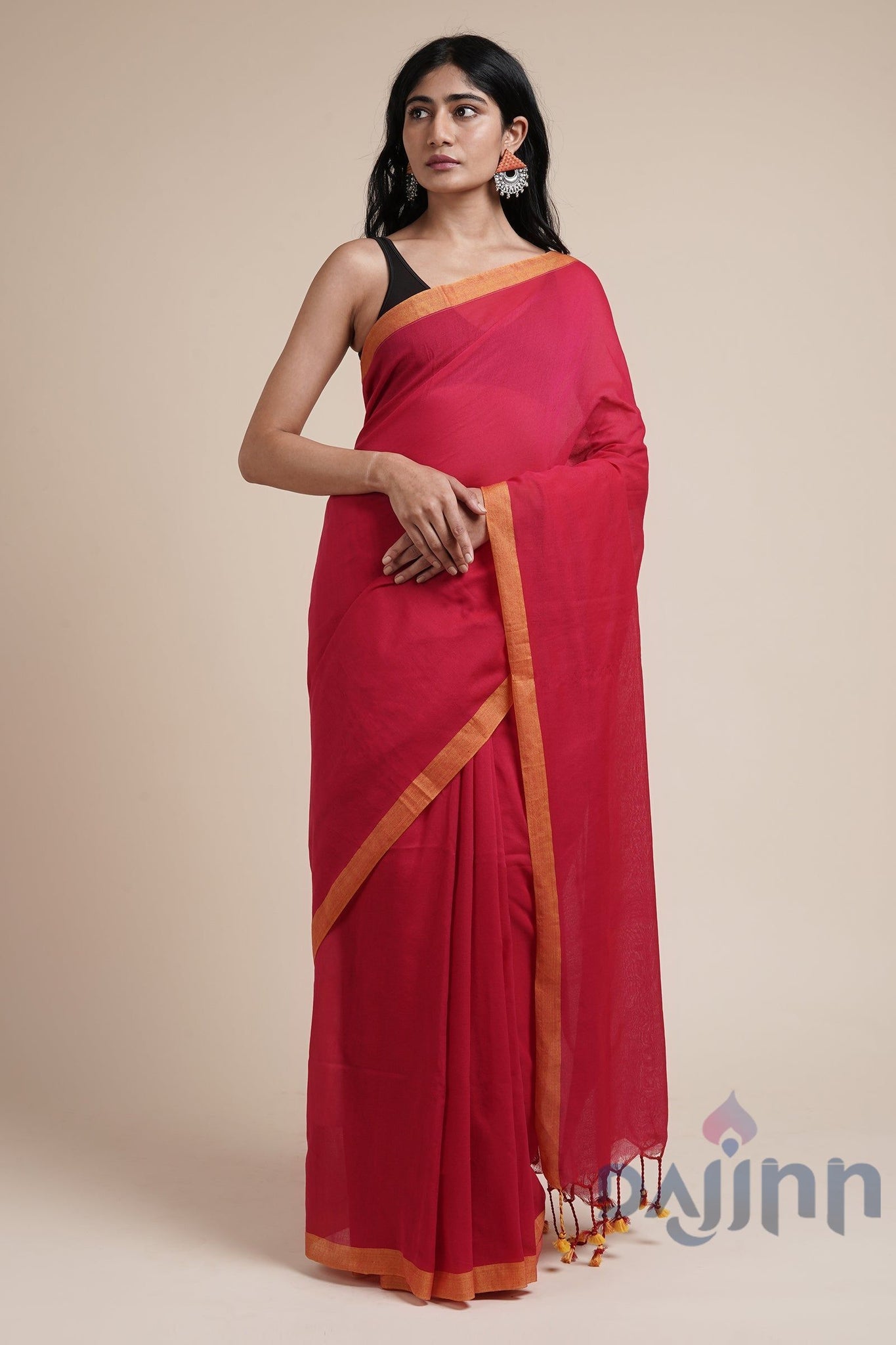 AYSR Boutique Kaira Hot Pink Mulmul Saree