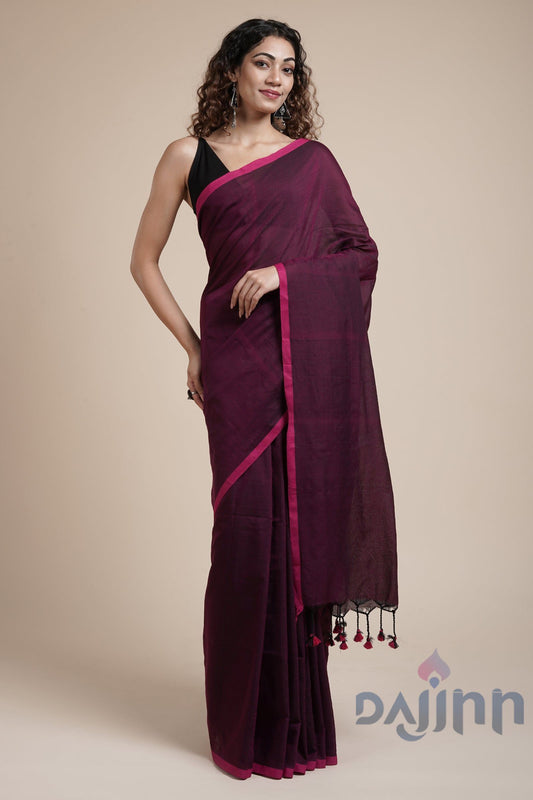 AYSR Boutique Kaira Magenta Mulmul Saree