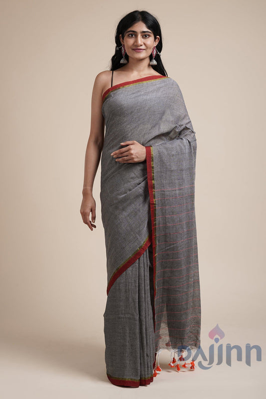 AYSR Boutique Kaira Grey Mulmul Saree