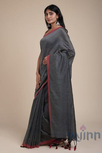 AYSR Boutique Kaira Deep Grey Mulmul Saree