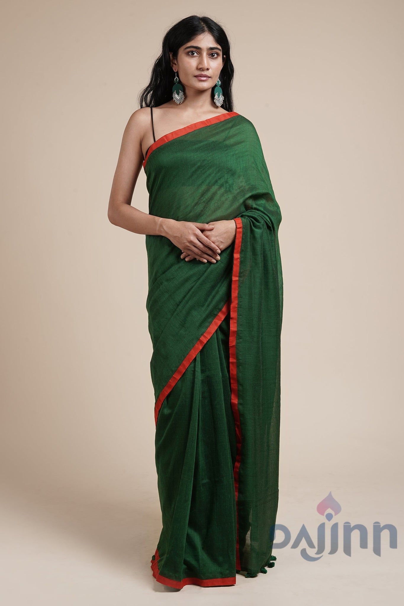 AYSR Boutique Kaira Emerald Green Mulmul Saree