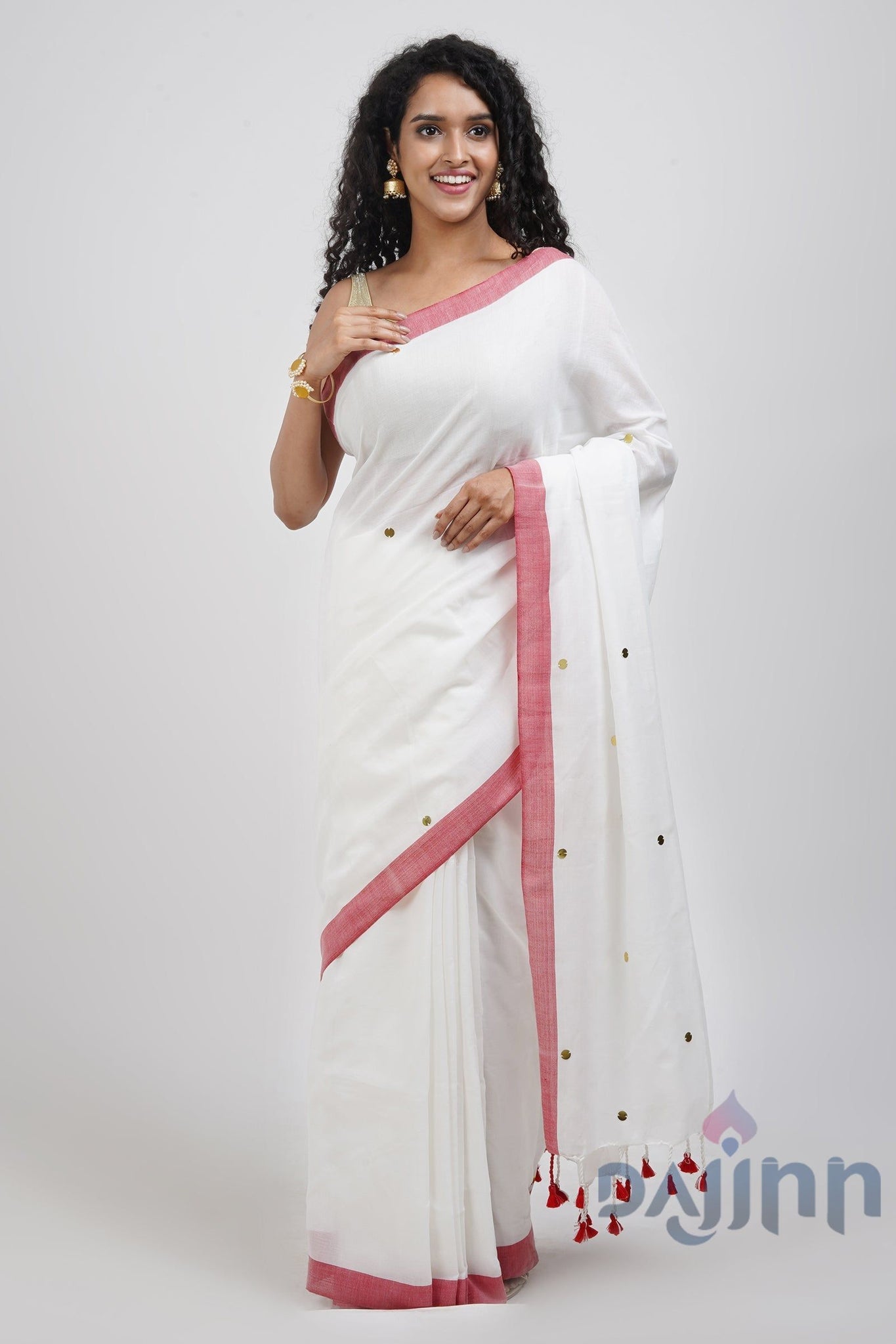 AYSR Boutique Savali White Mulmul Saree