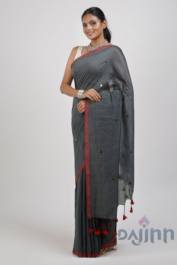 AYSR Boutique Savali Grey Mulmul Saree