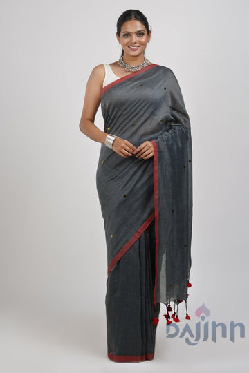 AYSR Boutique Savali Grey Mulmul Saree