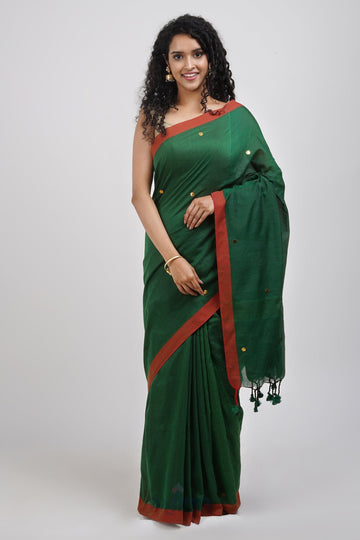 AYSR Boutique Savali Green Mulmul Saree