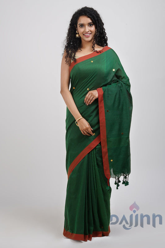 AYSR Boutique Savali Green Mulmul Saree