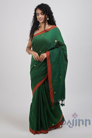 AYSR Boutique Savali Green Mulmul Saree