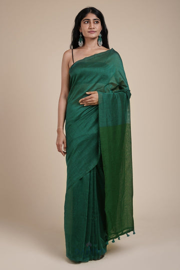 AYSR Boutique Varuni Peacock Blue & Green Mulmul Saree
