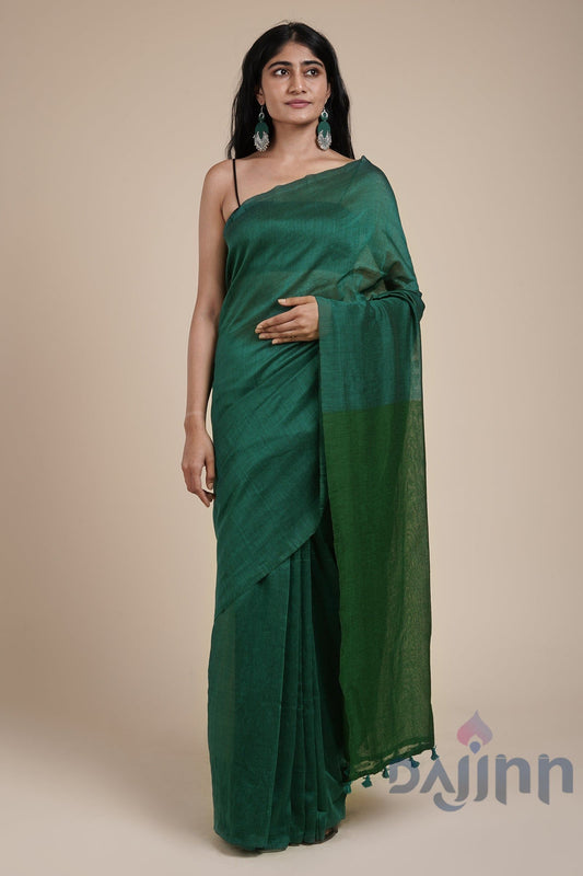 AYSR Boutique Varuni Peacock Blue & Green Mulmul Saree