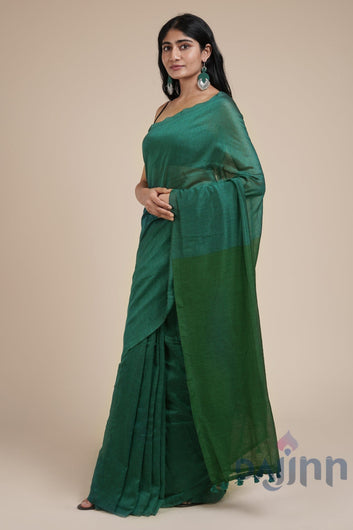 AYSR Boutique Varuni Peacock Blue & Green Mulmul Saree