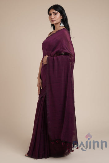 AYSR Boutique Takshi Purple Mulmul Saree