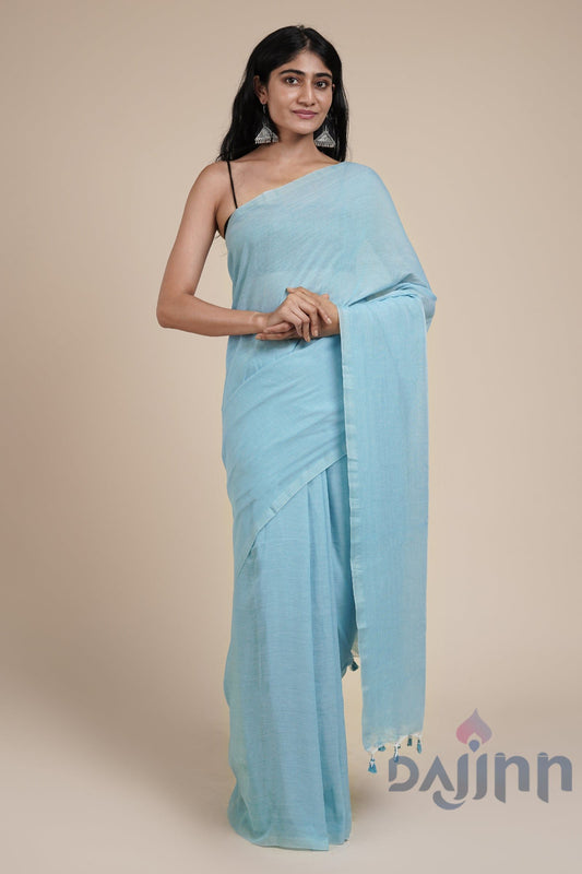 AYSR Boutique Takshi Light Blue Mulmul Saree