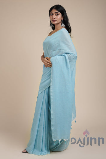 AYSR Boutique Takshi Light Blue Mulmul Saree