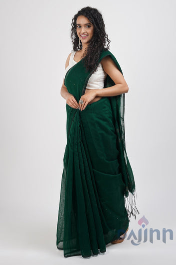 AYSR Boutique Zeenat Green Cotton Silk Saree