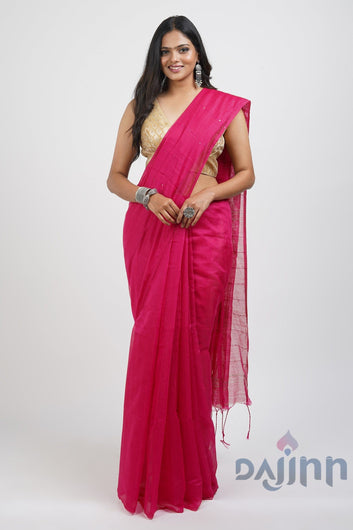 AYSR Boutique Zeenat Pink Cotton Silk Saree