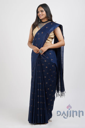 AYSR Boutique Lasya Blue  Cotton Silk Saree