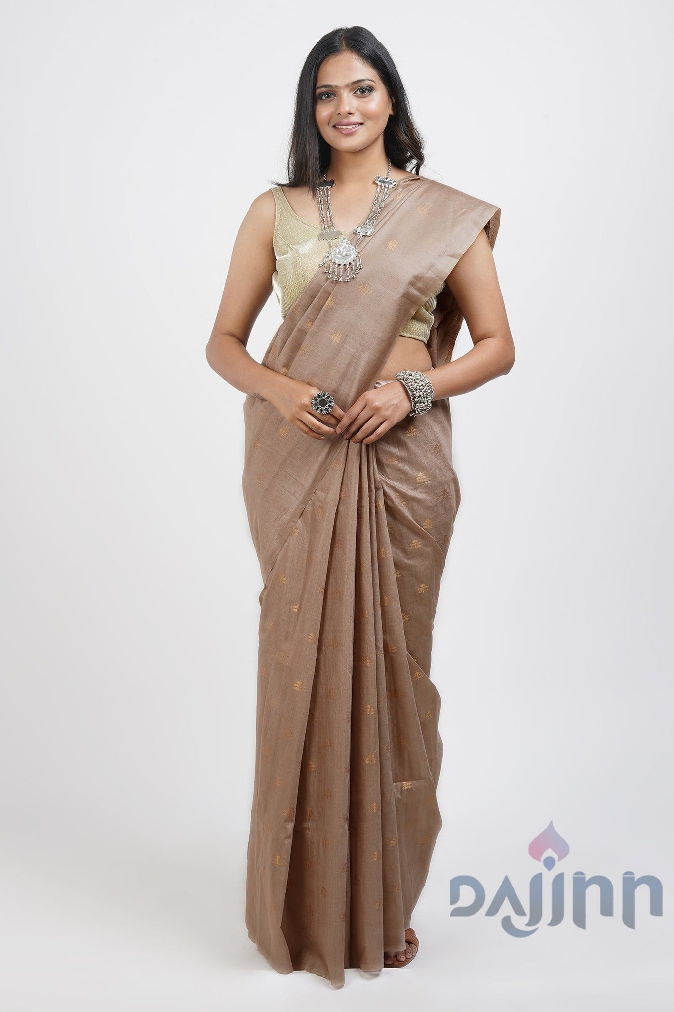 AYSR Boutique Lasya Beige Cotton Silk Saree