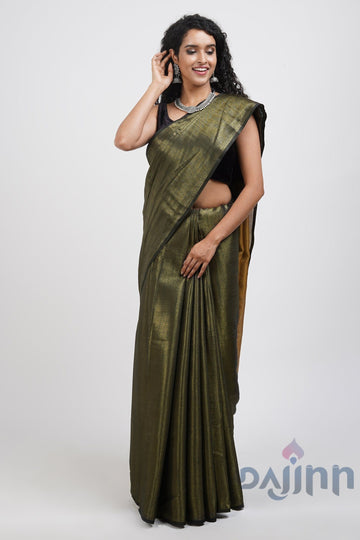 AYSR Boutique Shaurya Black Golden Tissue Silk Saree