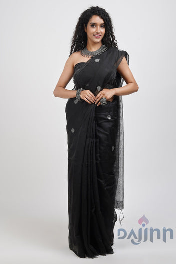 AYSR Boutique Tasha Black Muslin Silk Saree