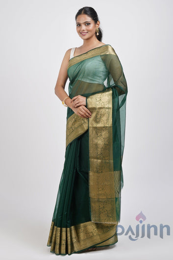 AYSR Boutique Zunaira Green Organza Saree