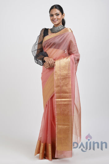 AYSR Boutique Zunaira Onion Pink Organza Saree