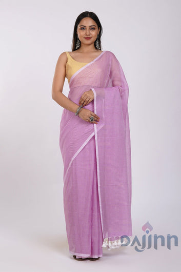 AYSR Boutique Leya Onion Pink Cotton Zari Saree