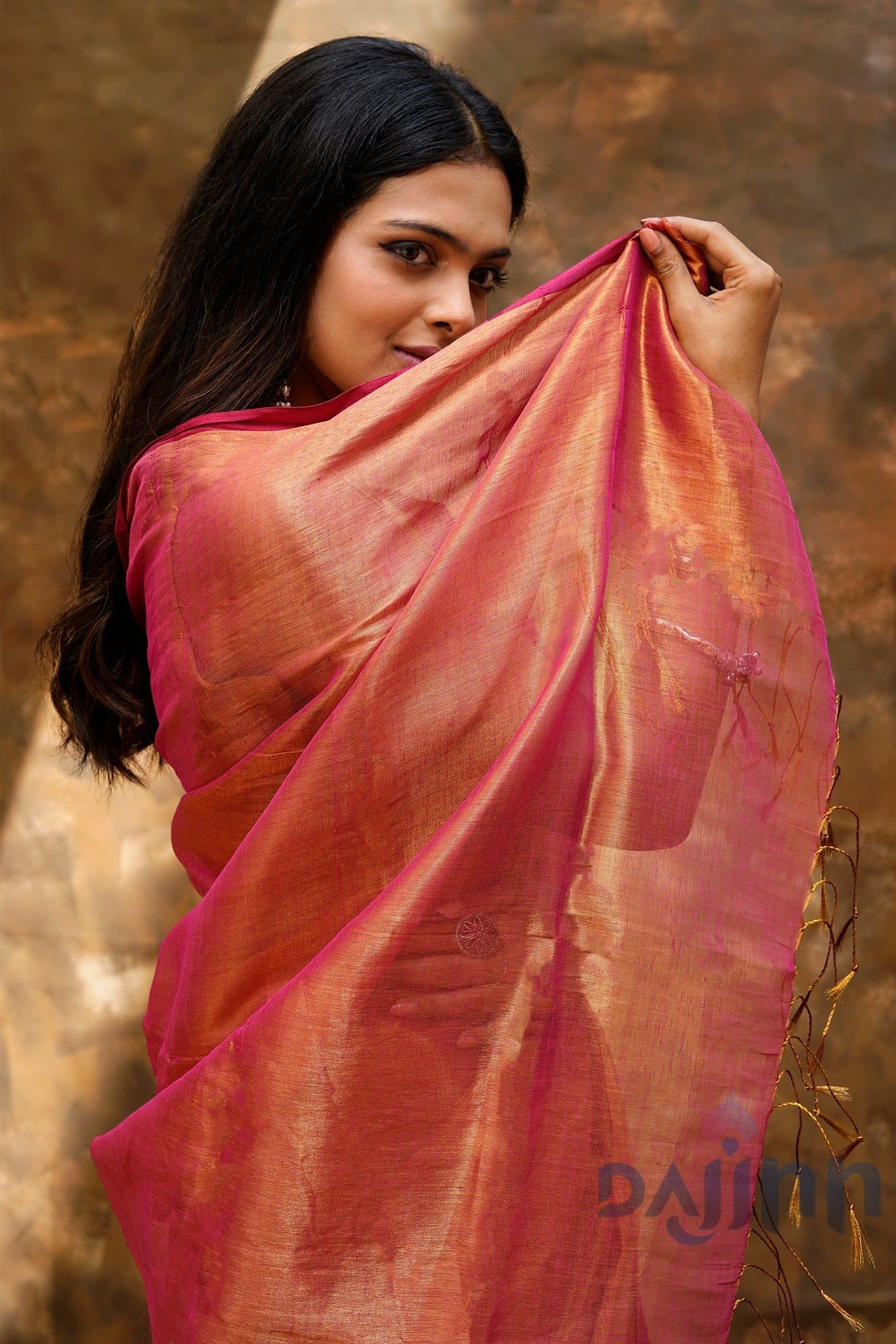 AYSR Boutique Hiraadiya Red Organic Tissue Silk Saree