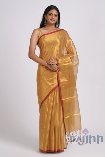 AYSR Boutique Hiraadiya Golden Organic Tissue Silk Saree