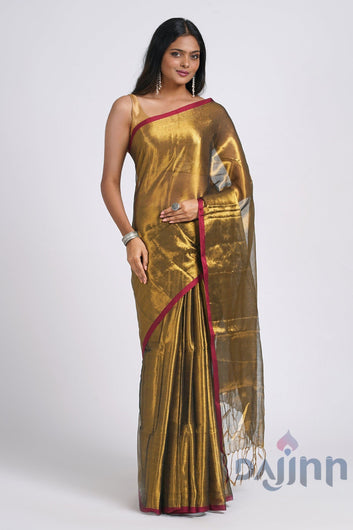 AYSR Boutique Hiraadiya Copper Organic Tissue Silk Saree