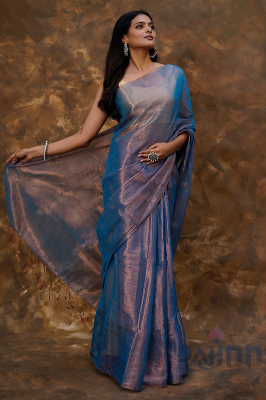 AYSR Boutique Trishika Dark Blue Tissue Saree