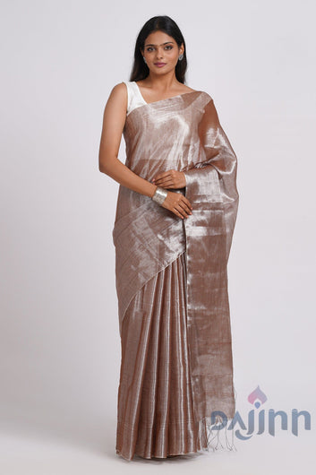 AYSR Boutique Trishika Champagne Tissue Saree