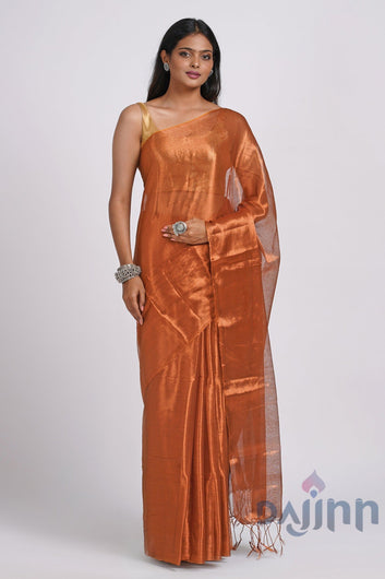 AYSR Boutique Trishika Copper Brown Tissue Saree