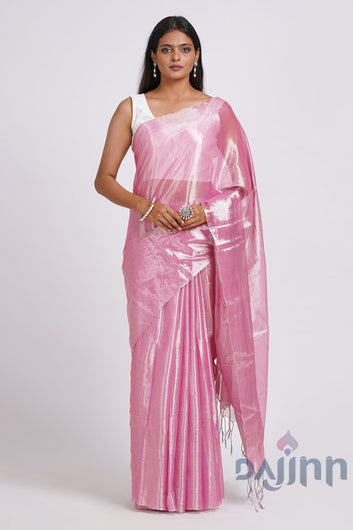 AYSR Boutique Trishika Pink Tissue Saree