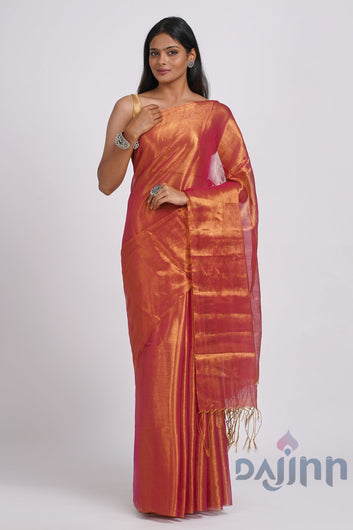 AYSR Boutique Trishika Dark Pink Tissue Saree