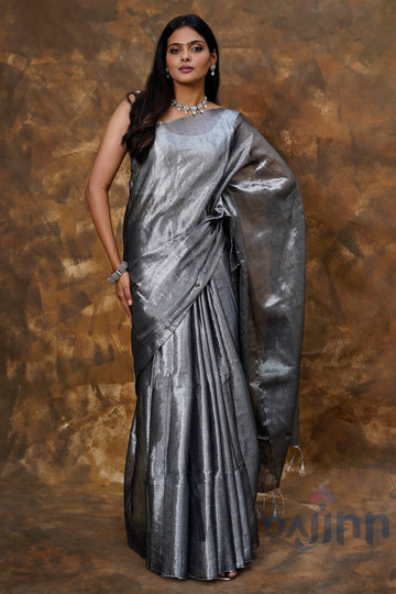 AYSR Boutique Trishika Silver Tissue Saree