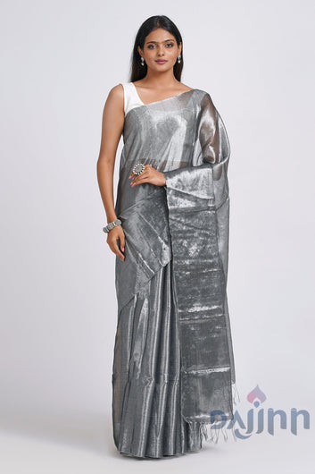 AYSR Boutique Trishika Silver Tissue Saree