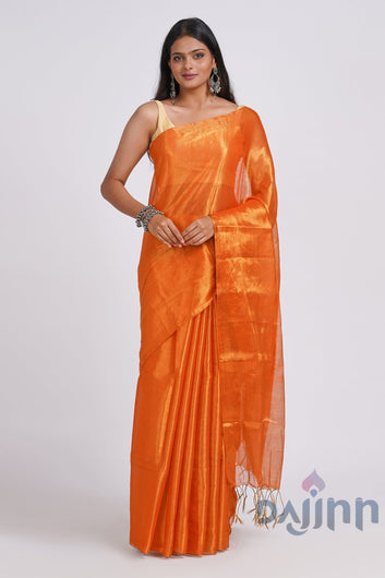 AYSR Boutique Trishika Orange Tissue Saree